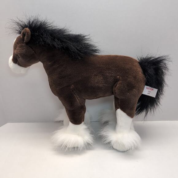 Gund Clyde Clydesdale Horse Plush Stuffed Animal 42985 Brown & White - Picture 5 of 11
